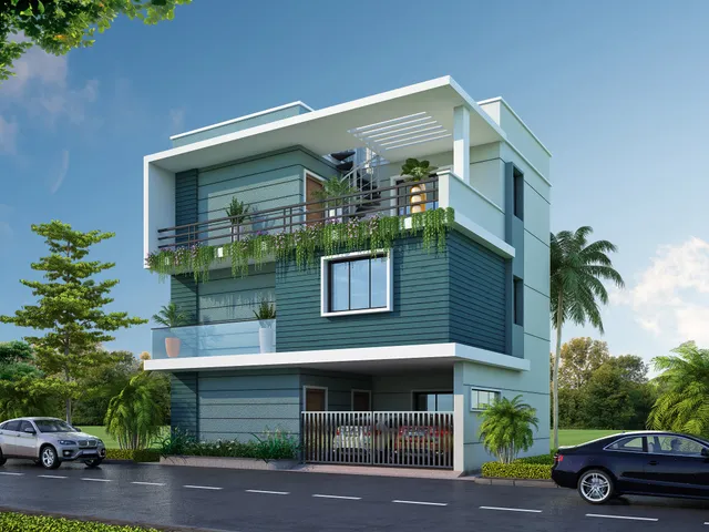 4.5 BHK South-facing exterior render